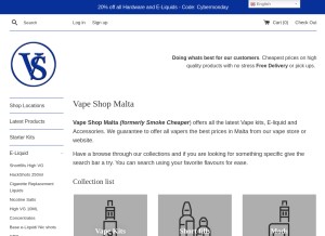 How smokecheaper.eu looks like on a tablet such as an iPad.