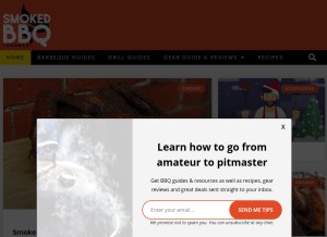 How smokedbbqsource.com looks like on a tablet such as an iPad.