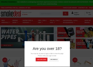 How smokedeal.com looks like on a tablet such as an iPad.