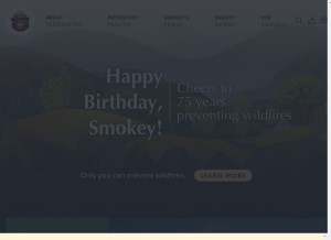 How smokeybear.com looks like on a tablet such as an iPad.