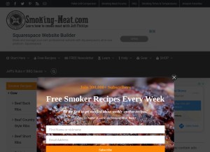 How smoking-meat.com looks like on a tablet such as an iPad.