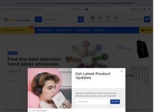 How smokingwholesaler.com looks like on a tablet such as an iPad.