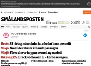 How smp.se looks like on a tablet such as an iPad.