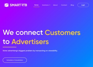 How smrtb.com looks like on a tablet such as an iPad.