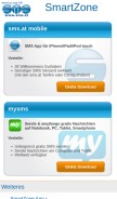 How sms.at looks like on a mobile device such as an iPhone.