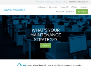 How smsassist.com looks like on a tablet such as an iPad.