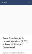 How smsbomberap.com looks like on a mobile device such as an iPhone.
