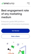 How smsbump.com looks like on a mobile device such as an iPhone.