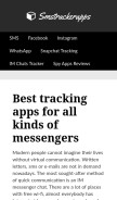 How smstrackerapps.com looks like on a mobile device such as an iPhone.