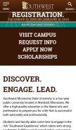 How smsu.edu looks like on a mobile device such as an iPhone.