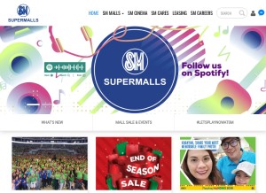 How smsupermalls.com looks like on a tablet such as an iPad.