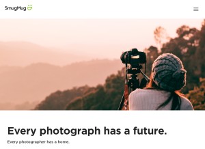 How smugmug.com looks like on a tablet such as an iPad.