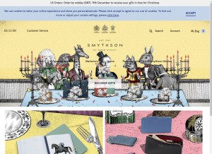 How smythson.com looks like on a tablet such as an iPad.