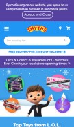 How smythstoys.com looks like on a mobile device such as an iPhone.