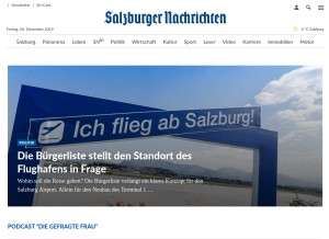 How sn.at looks like on a tablet such as an iPad.