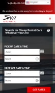 How snaautorental.com looks like on a mobile device such as an iPhone.