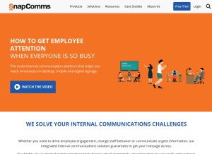How snapcomms.com looks like on a tablet such as an iPad.