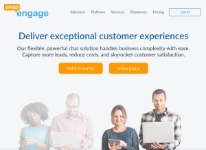 How snapengage.com looks like on a tablet such as an iPad.
