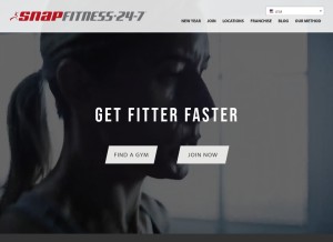 How snapfitness.com looks like on a tablet such as an iPad.