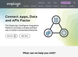 How snaplogic.com looks like on a tablet such as an iPad.