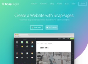 How snappages.com looks like on a tablet such as an iPad.