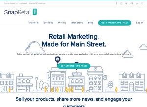How snapretail.com looks like on a tablet such as an iPad.