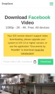 How snapsave.app looks like on a mobile device such as an iPhone.