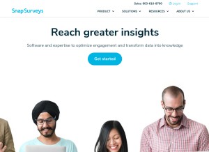 How snapsurveys.com looks like on a tablet such as an iPad.