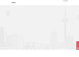 How snaptravel.com looks like on a tablet such as an iPad.