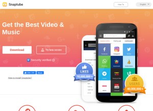 How snaptubevideo.com looks like on a tablet such as an iPad.