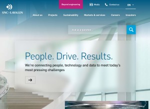 How snclavalin.com looks like on a tablet such as an iPad.