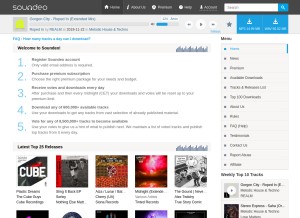How sndstatic.com looks like on a tablet such as an iPad.