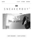 How sneakerboy.com looks like on a mobile device such as an iPhone.