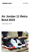 How sneakers-actus.fr looks like on a mobile device such as an iPhone.