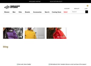 How sneakerstudio.com looks like on a tablet such as an iPad.