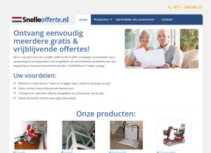 How snelleofferte.nl looks like on a tablet such as an iPad.