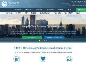 How snetcom.net looks like on a tablet such as an iPad.