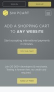 How snipcart.com looks like on a mobile device such as an iPhone.