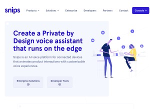 How snips.ai looks like on a tablet such as an iPad.
