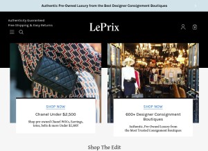 How snobswap.com looks like on a tablet such as an iPad.