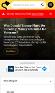 How snopes.com looks like on a mobile device such as an iPhone.