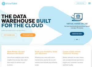 How snowflake.net looks like on a tablet such as an iPad.