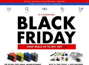 How snowjoe.com looks like on a tablet such as an iPad.