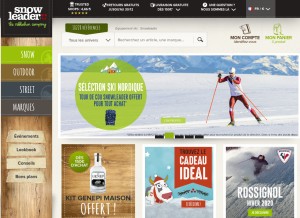 How snowleader.com looks like on a tablet such as an iPad.