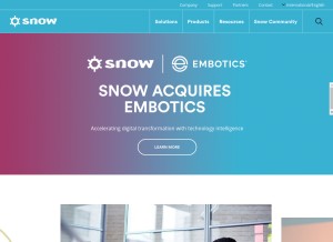 How snowsoftware.com looks like on a tablet such as an iPad.