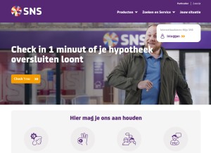 How snsbank.nl looks like on a tablet such as an iPad.