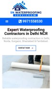 How snwaterproofing.in looks like on a mobile device such as an iPhone.