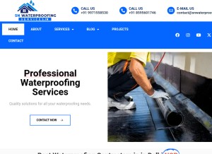 How snwaterproofing.in looks like on a tablet such as an iPad.