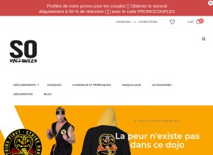 How so-halloween.com looks like on a tablet such as an iPad.