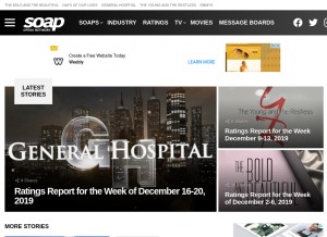 How soapoperanetwork.com looks like on a tablet such as an iPad.
